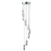 Sculptured Ice Multi-Drop Pendant - Chrome &amp; Glass image