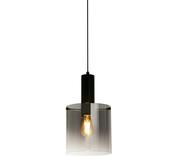 Sweden Pendant - Matt Black Metal &amp; Smoked Ombre Glass image