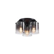 Sweden 3LT Flush - Matt Black &amp; Smoked Glass image