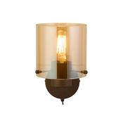 Sweden 1Lt Wall Light - Mocha Metal &amp; Amber Glass image