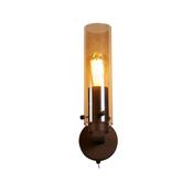Sweden II 1Lt Wall Light - Mocha Metal &amp; Amber Glass image