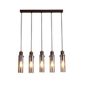 Sweden II 5Lt Bar Pendant - Mocha Metal &amp; Amber Glass image