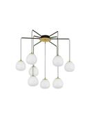THE EGG Gold &amp; Matt Black Metal Glossy Opal Glass LED G9 8x5 Watt 230 Volt IP20 Bulb Excluded D: 75 H: 70 cm Adjustable height image