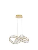 CONCETO Triac Dimmable Gold Metal &amp; Crystal LED 49W 230 Volt 4075Lm 3500K IP20 Class I D: 60 H: 120 cm Adjustable Height image