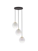 VITA Brass Gold Metal &amp; Gradient White Glass LED E27 3x12 Watt 230 Volt IP20 Bulb Excluded D: 30 H: 120 cm Adjustable Height image