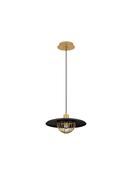FOX Gold &amp; Black Metal LED E27 1x12 Watt 230 Volt IP20 Bulb Excluded D: 33 H: 150 cm Adjustable height image