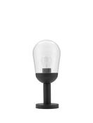 OMIKA Dark Grey Aluminum &amp; Clear Glass LED E27 1x12 Watt 220-240 Volt Bulb Excluded IP54 D: 15 H: 37 cm