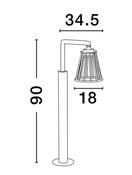 CARINA Black AIuminium LED 6 Watt 279.54 Lm 3000K 220-240V IP65 D: 18 W: 34.5 H: 90 cm image