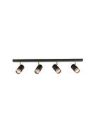 POGNO Sandy Black &amp; Gold Aluminium LED GU10 4x10 Watt 220-240 Volt IP20 Bulb Excluded L: 80 W: 6 H: 14 cm Rotating &amp; Adjustable image