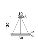 EMPATIA Triac Dimmable Brass Gold Aluminium &amp; Acrylic LED 35 Watt 230 Volt 932Lm 3000K IP20 D: 60 H: 120 cm Adjustable Height image