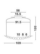PERLA Triac Dimmable Chrome Metal &amp; Opal Glass LED 28 Watt 230 Volt 2686Lm 3000K IP20 L: 109 W: 13.5 H: 120 cm image