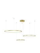 PURPLE Triac Dimmable Gold Aluminium &amp; Acrylic LED 80 Watt 230 Volt 5600Lm 3000K IP20 D: 130 H: 150 cm Adjustable Height image