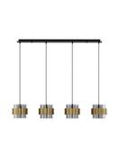 SIANNA Smoky Glass Brass Gold Metal LED E27 4x12 Watt 230 Volt IP20 Bulb Excluded L: 110 W: 18 H: 120 cm