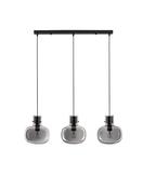 CINZIA Smoky Glass Black Cord Black Metal Base LED E27 3x12 Watt 230 Volt IP20 Bulb Excluded L: 86 H1: 25 H2: 175 cm Adjustable Height image