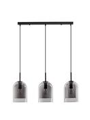 VELOR Double Layered Smoky Glass Black Cord Black Metal Base LED E27 3x12 Watt 230 Volt IP20 Bulb Excluded L: 70 W: 18 H: 158 cm Adjustable height image