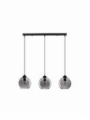 PALMER Smoky Glass Black Cord Black Metal Base LED E27 3x12 Watt 230 Volt IP20 Bulb Excluded L: 84 H 1: 17.4 H 2: 145 cm Adjustable height image