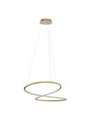 GIRISH Triac Dimmable Gold Stainless Steel &amp; Acrylic LED 41 Watt 230 Volt 2000Lm 3000K IP20 D: 60 H: 120 cm Adjustable Height image