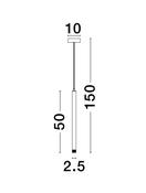 TRIMLE Sandy Black Aluminium &amp; Acrylic LED 3 Watt 230 Volt 271Lm 3000K IP20 D: 2.5 H1: 50 H2: 150 cm Adjustable Height