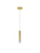 NORWAY Gold Metal Gold Fabric Wire LED E27 1x12 Watt 230 Volt IP20 Bulb Excluded D: 4.5 H1: 20 H2: 180 cm Adjustable height image