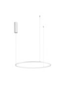 TARQUIN Triac Dimmable Sandy White Aluminium &amp; Acrylic LED 37 Watt 230 Volt 1274Lm 3000K IP20 D: 60 H: 200 cm Adjustable Height