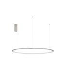 TARQUIN Triac Dimmable Brushed Champagne Silver Aluminium &amp; Acrylic LED 59 Watt 230 Volt 2144Lm 3000K IP20 D: 100 H: 200 cm Adjustable Height