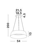 ALBA Triac Dimmable Sandy White Aluminium Outside Champaign Gold Inside LED 53 Watt 230 Volt 1982Lm 3000K IP20 D: 54 H: 200 cm Adjustable Height image