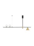 SWAY Sandy Black Metal &amp; Brass Gold LED E27 1x12 Watt LED G9 2x5 Watt 230 Volt IP20 Bulb Excluded L: 123 W: 15 H: 70 cm image