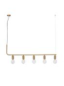 VEDA Brass Metal &amp; Clear Glass LED G9 5x6 Watt 230 Volt IP20 Bulb Excluded L: 128 W: 10 H: 120 cm Adjustable height image