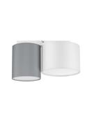 BRYSON Sandy White Metal Base White &amp; Grey Fabric Shade LED E27 2x12 Watt 230 Volt IP20 Bulb Excluded D: 35 W: 20 H: 17 cm image