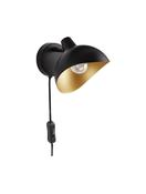 GETI Matt Black &amp; Gold Metal LED E14 1x5 Watt 230 Volt IP20 Bulb Excluded D: 15 H: 12 cm Adjustable image