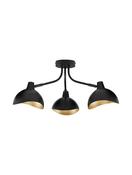 GETI Matt Black &amp; Gold Metal LED E14 3x5 Watt 230 Volt IP20 Bulb Excluded D: 15 H: 12 cm Adjustable image