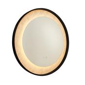 Luxo LED Mirror, Matt Black Metal with Marble Effect image