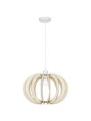 OTTOLINE White Metal Natural Wood LED E27 1x12 Watt 230 Volt IP20 Bulb Excluded D: 40 H1: 26 H2: 126 cm Adjustable height image
