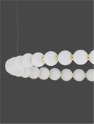 PERLA Triac Dimmable Gold Metal &amp; Opal Glass LED 72 Watt 230 Volt 6492Lm 3000K IP20 Included Remote Control D: 80 H: 200 cm Adjustable Height Included Remote control image