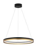 CANTRIA Triac Dimmable Black &amp; Brass Gold Metal &amp; Acrylic LED 33 Watt 230 Volt 4580Lm 3000K IP20 D: 60 H: 150 cm Adjustable Height image