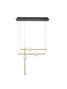 ACROBAT Triac Dimmable Black &amp; Gold Aluminium Opal Glass LED 27 Watt 230 Volt 2542Lm 3000K IP20 L: 89 W: 26 H: 120 Adjustable Height
