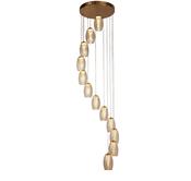 Cyclone 12Lt Pendant - Bronze Metal &amp; Champagne Glass image