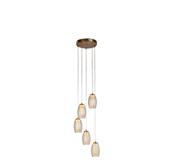 Cyclone 5Lt Pendant - Bronze Metal &amp; Champagne Glass image
