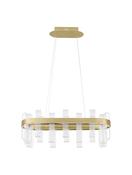 ARGO Triac Dimmable Brass Gold Metal &amp; Acrylic LED 82 Watt 220-240 Volt 3133Lm 3000K IP20 L: 80 W: 30 H: 120 cm Adjustable Height