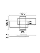 CLEA Changing CCT &amp; Dimming (2700-3500-5000K) Sandy White Aluminium &amp; Acrylic LED 58 Watt 220-240 Volt 3455Lm IP20 Included Remote Control L: 100 W: 50.7 H: 8.5 cm Adjustable Height image