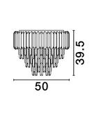 MAGNOLIA Chrome Aluminum &amp; Crystal LED E14 6x5 Watt 230 Volt IP20 Bulb Excluded D: 50 H: 39.5 cm