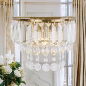 Matt Brass Tiered Elegant Crystal Wall Light image