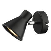 Diza Single Wall Spotlight Matt Black Polished Chrome image