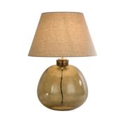Zenith 1Lt Table Lamp, Green Glass with Natural Linen Shade image