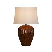 Rosetta 1Lt Table Lamp, Bronze Resin and White Linen Shade image