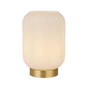 Pearl Table Lamp - White Frosted Glass &amp; Satin Brass Metal image