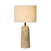 Agra Table Lamp -  Travertine effect &amp; Fabric Shade image