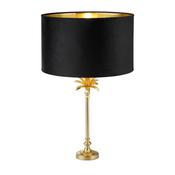 Palm Table Lamp - Satin Brass &amp; Black Velvet Shade image