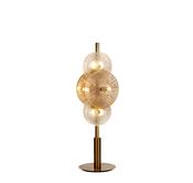 Wagon Wheel 6Lt Table Lamp- Bronze Metal, Clear, Amber Glass image