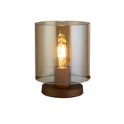 Sweden 1Lt Table Lamp, Mocha Metal with Amber Glass image